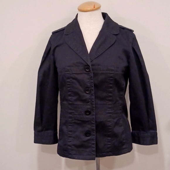 Marc by Marc Jacobs Stretch Cotton Button Front Cropped Sleeve Jacket- Sz. 10 - Picture 11 of 11